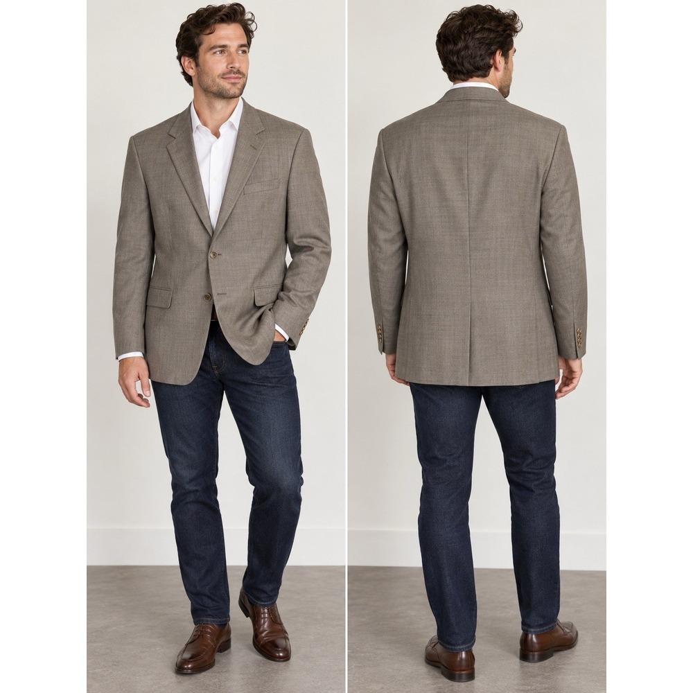 Brooks Brothers 346 Stretch Blazer Men's 42R Gray Wool Sport Coat Jacket -191